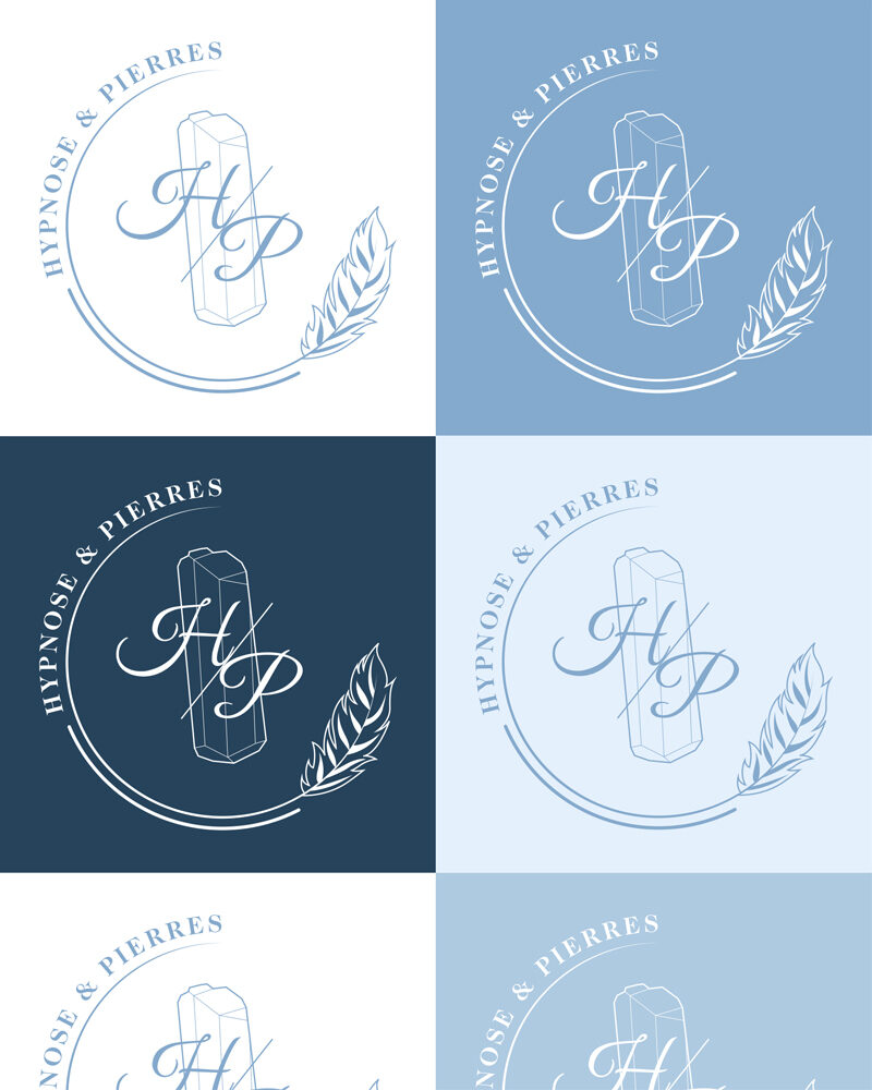 Hypnose et Pierres, Logo bleu