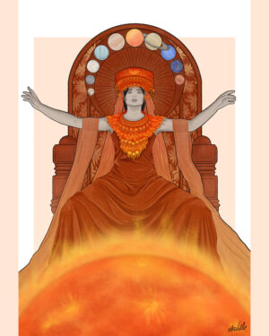 Illustration Femme, Série Planètes : Soleil & Topaze impériale