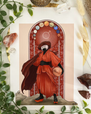 Illustration Femme, Série Planètes : Mars & Hématite rouge