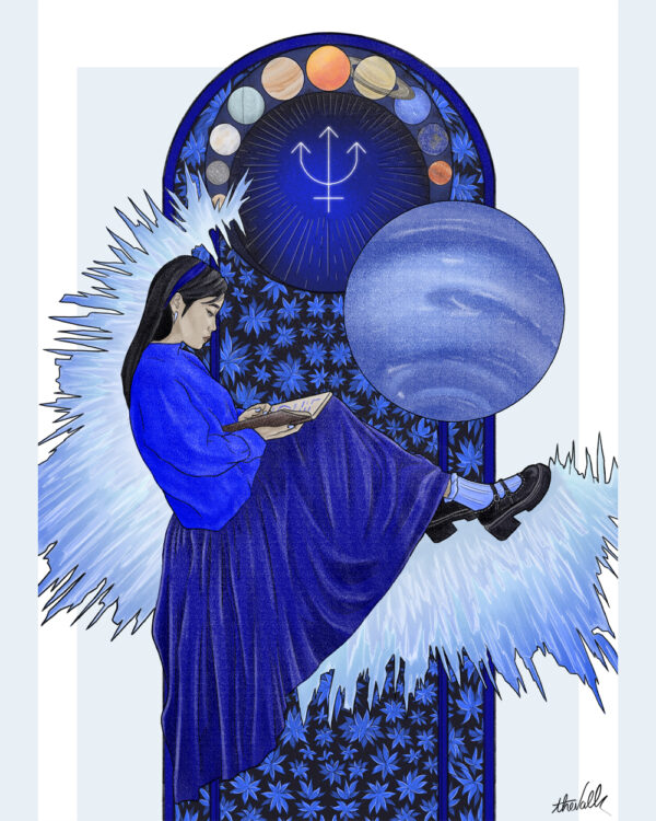 Illustration Femme, Série Planètes : Neptune & Azurite