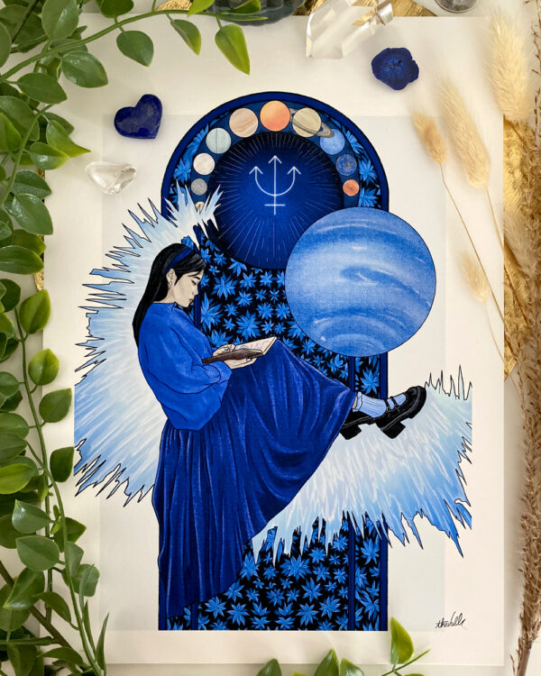 Illustration Femme, Série Planètes : Neptune & Azurite