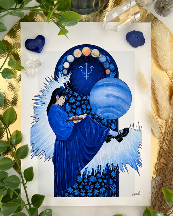 Illustration Femme, Série Planètes : Neptune & Azurite