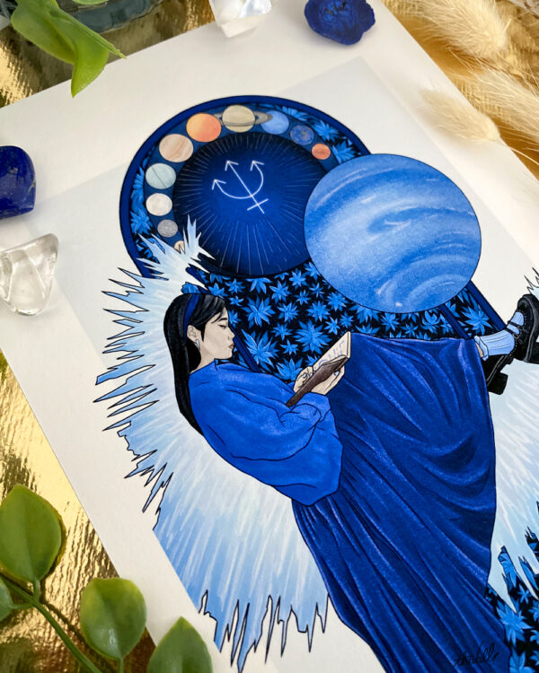 Illustration Femme, Série Planètes : Neptune & Azurite