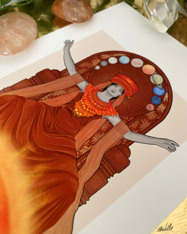 Illustration Femme, Série Planètes : Soleil & Topaze impériale