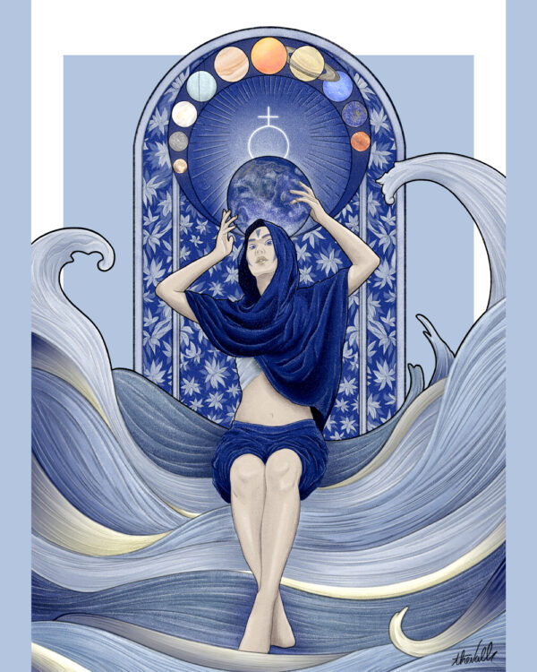 Illustration Femme, Série Planètes : Terre & Sodalite