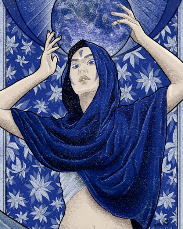 Illustration Femme, Série Planètes : Terre & Sodalite