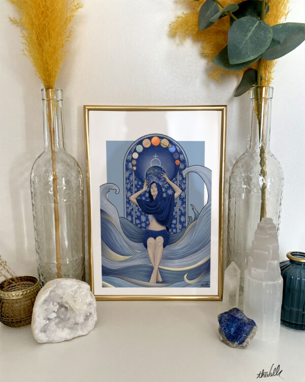 Illustration Femme, Série Planètes : Terre & Sodalite