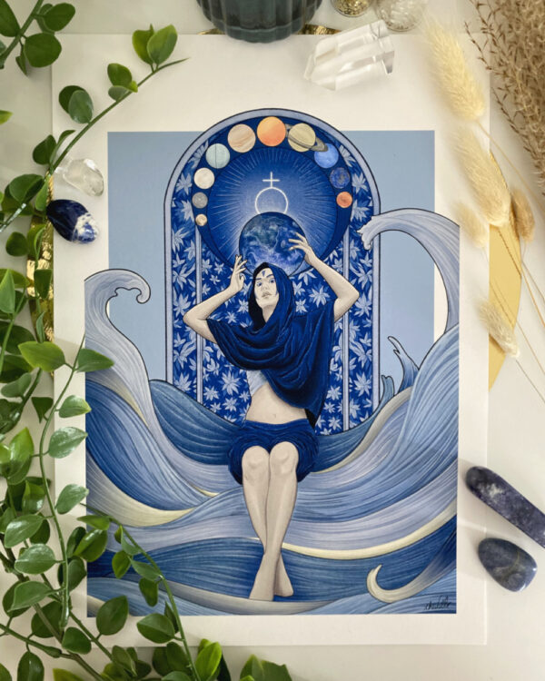 Illustration Femme, Série Planètes : Terre & Sodalite