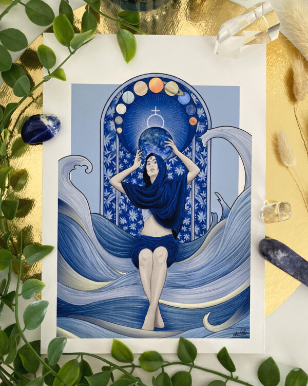 Illustration Femme, Série Planètes : Terre & Sodalite