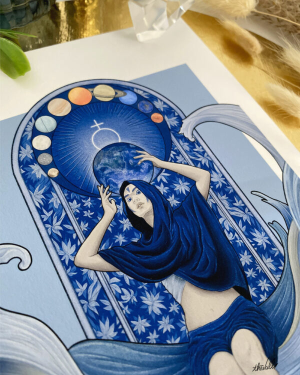 Illustration Femme, Série Planètes : Terre & Sodalite