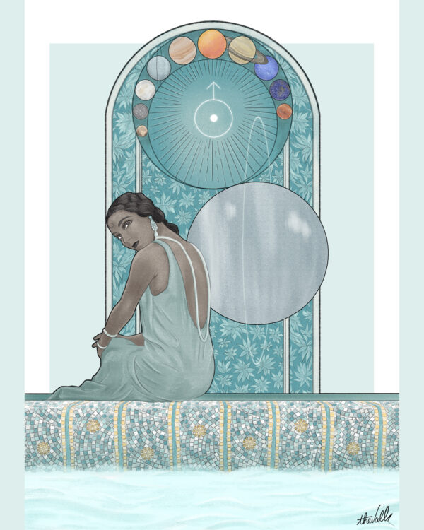 Illustration Femme, Série Planètes : Uranus & Amazonite