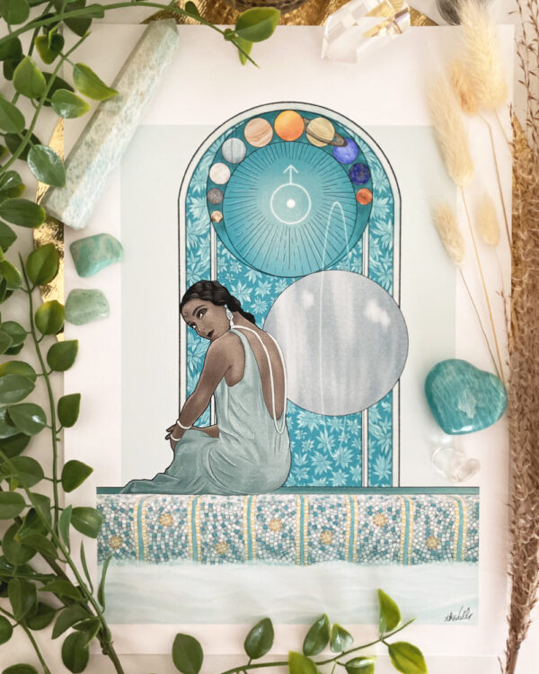 Illustration Femme, Série Planètes : Uranus & Amazonite