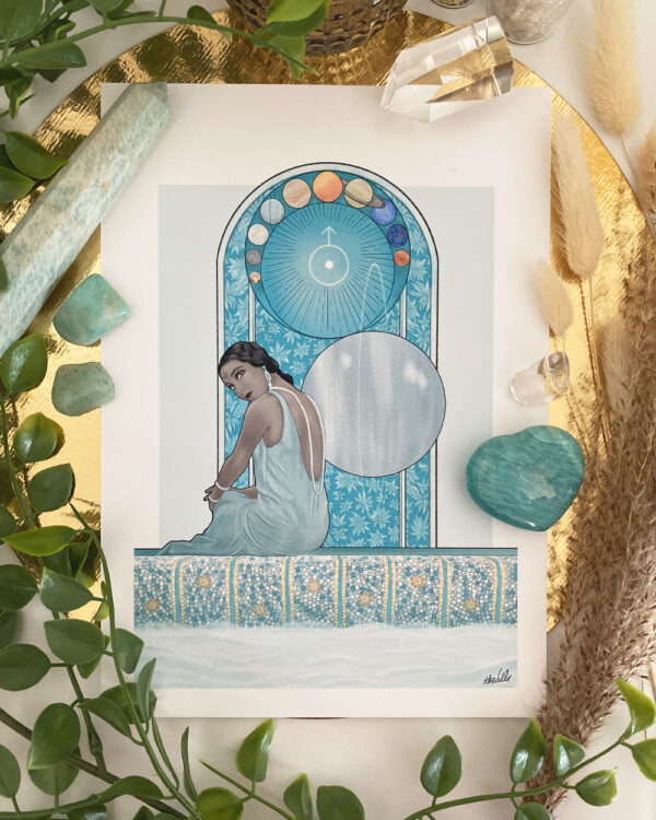 Illustration Femme, Série Planètes : Uranus & Amazonite