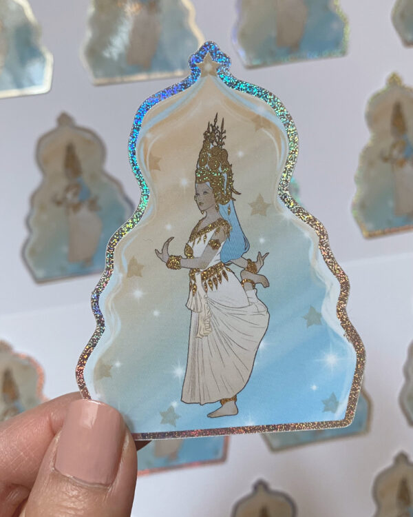 Sticker pailleté Danseuse cambodgienne céleste Apsara