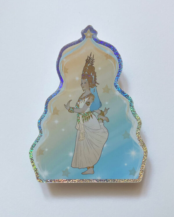 Sticker pailleté Danseuse cambodgienne céleste Apsara